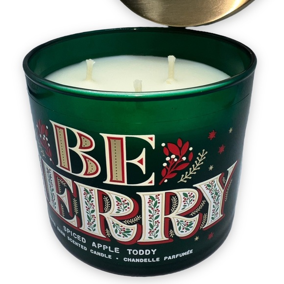 NEW Bath & Body Works White Barn Scented 3 Wick Candle -Spiced Apple Toddy Scent - Picture 6 of 8